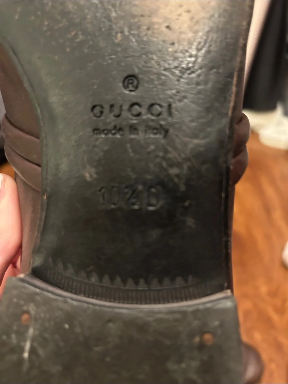 Gucci Brown Leather Slip-On Loafers